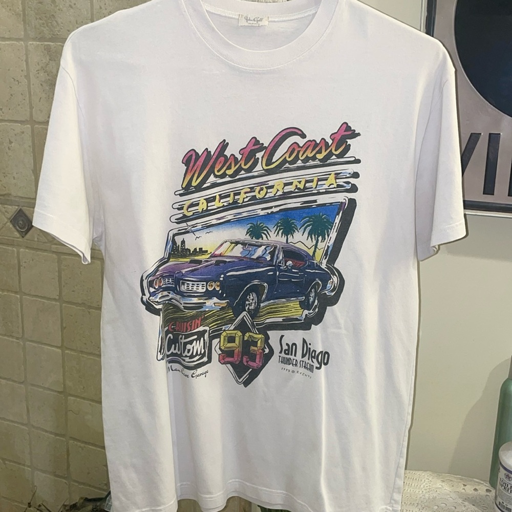 John Galt: West coast vintage car t-shirt; Size M
